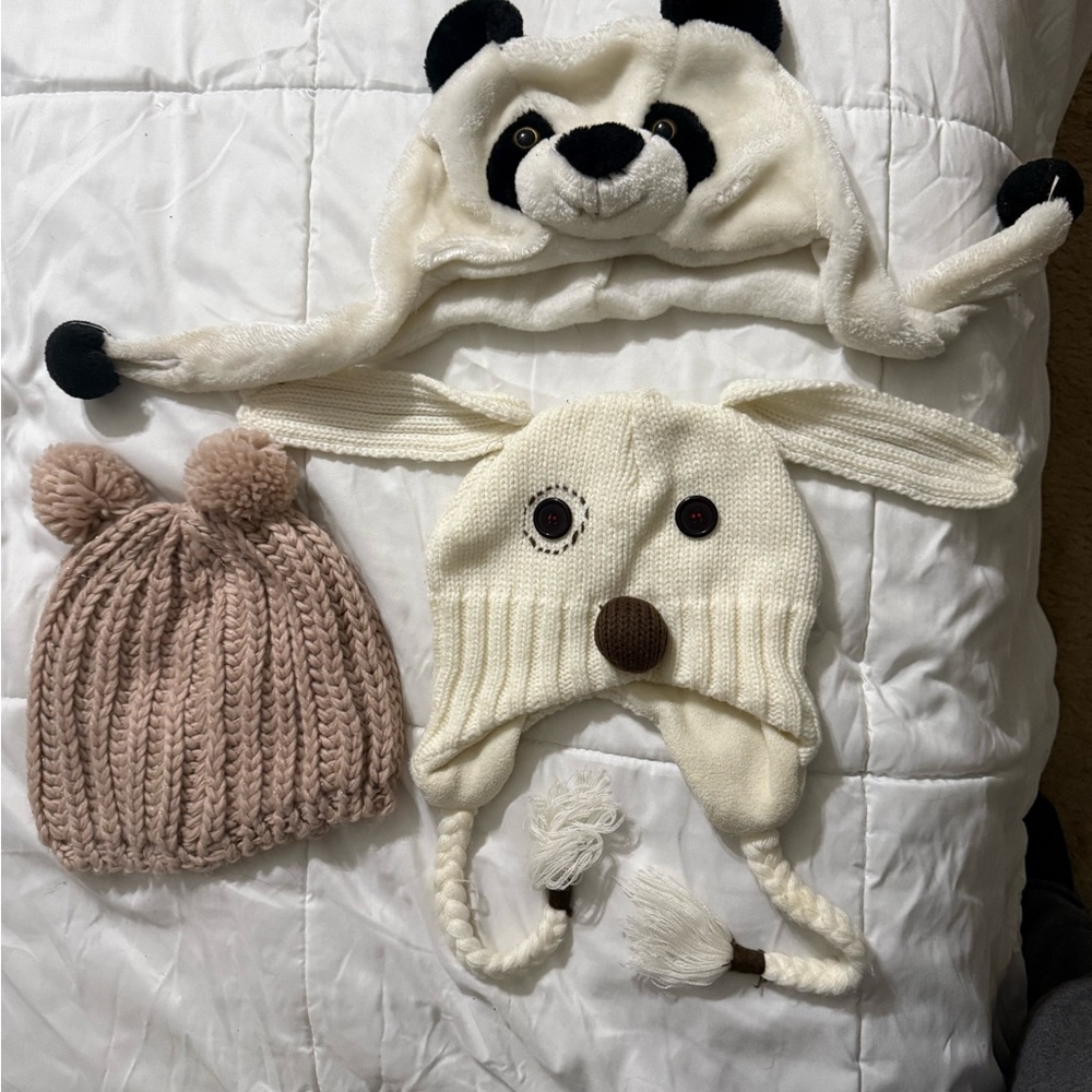 Kids' White Panda Hat